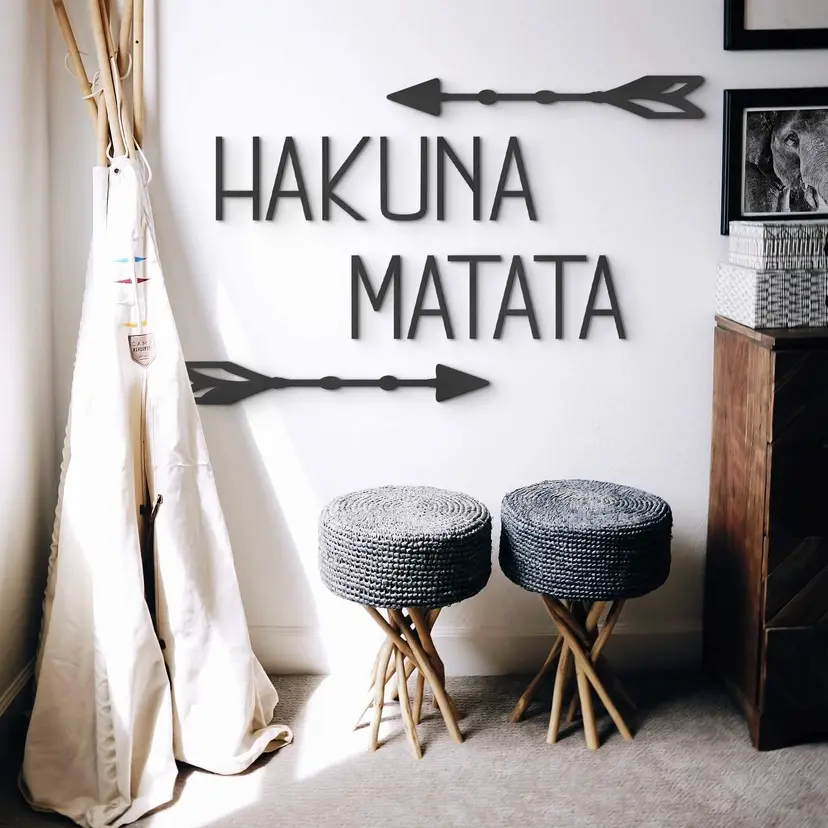 MDF - Decoración en madera Hakuna Matata con flechas