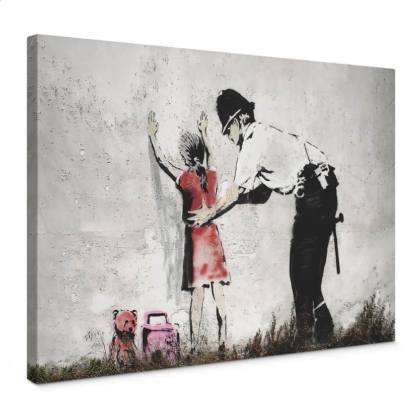 Lienzo Banksy - Policía buscando a una chica