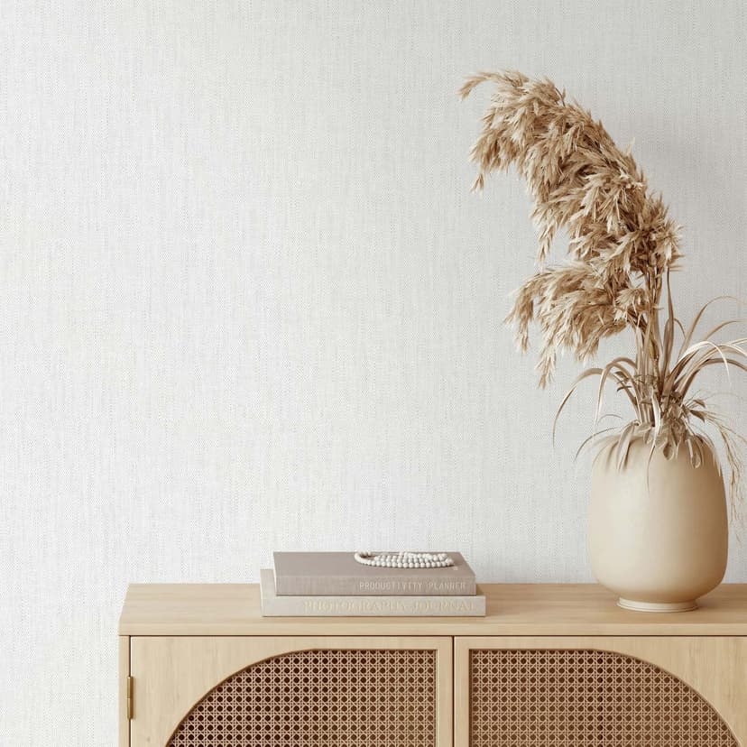 Papel pintado no tejido texturizado, estructura de líneas moderna en blanco