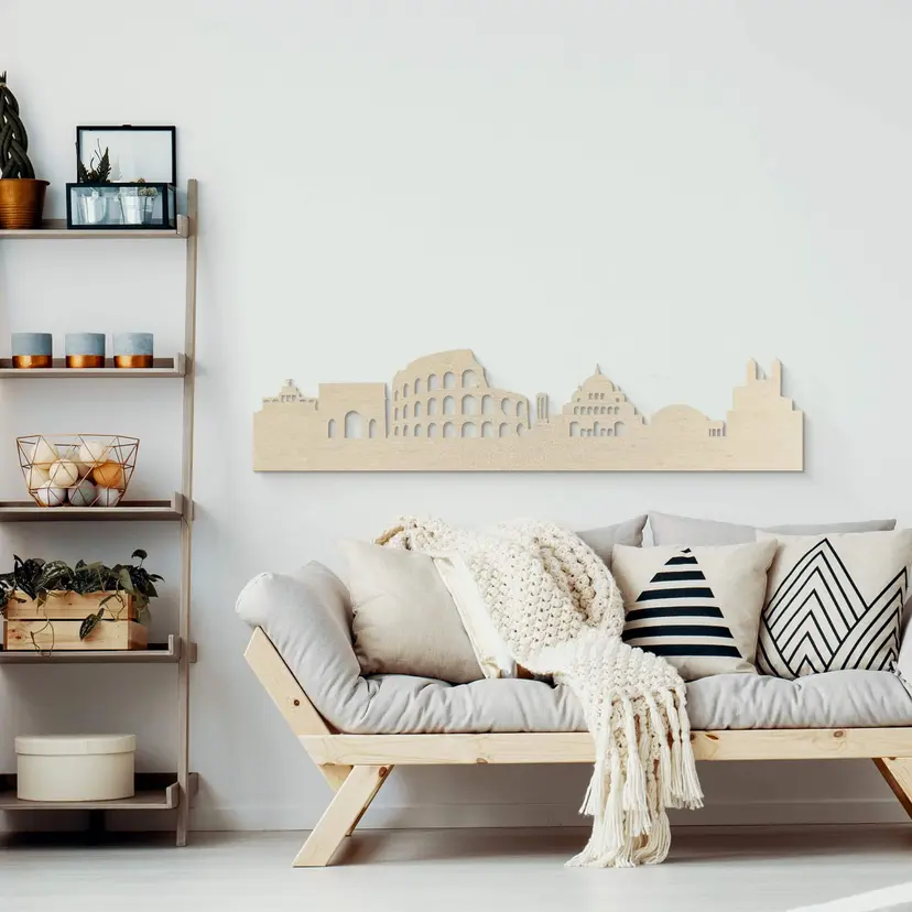 Chapa de madera de álamo artístico - Roma skyline