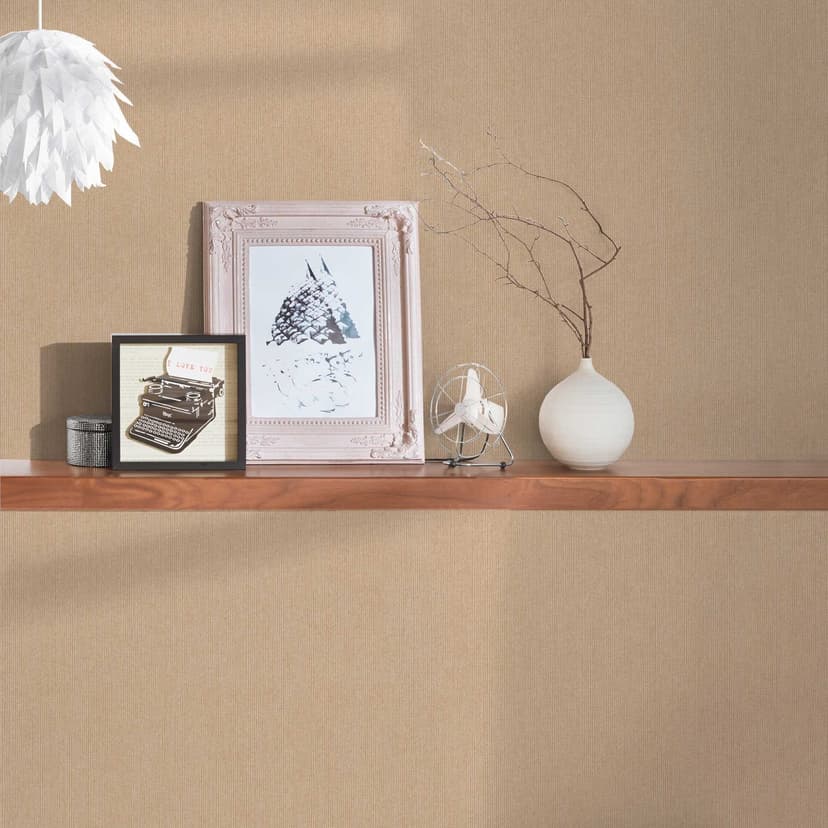Papel pintado monocolor de aspecto textil amarillo oro - papel pintado no tejido de diseño moderno