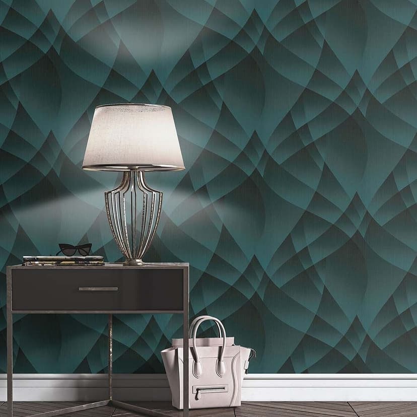 papel pintado 3D, papel pintado geométrico Fashion for Walls 4 de Guido Maria Kretschmer turquesa