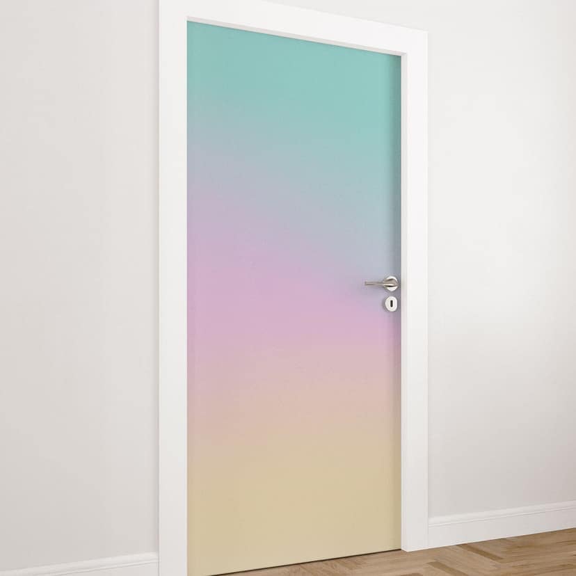 Lámina para puerta Ombre Colorido cielo pastel - Decoración autoadhesiva para puerta