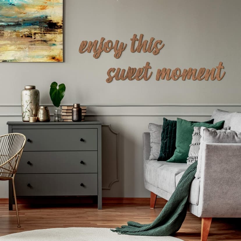 Letras de madera caoba Disfrute de este dulce momento