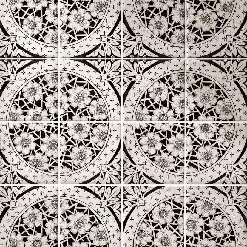 Azulejos Adhesivos flores victorianas oscuras - lote de 12
