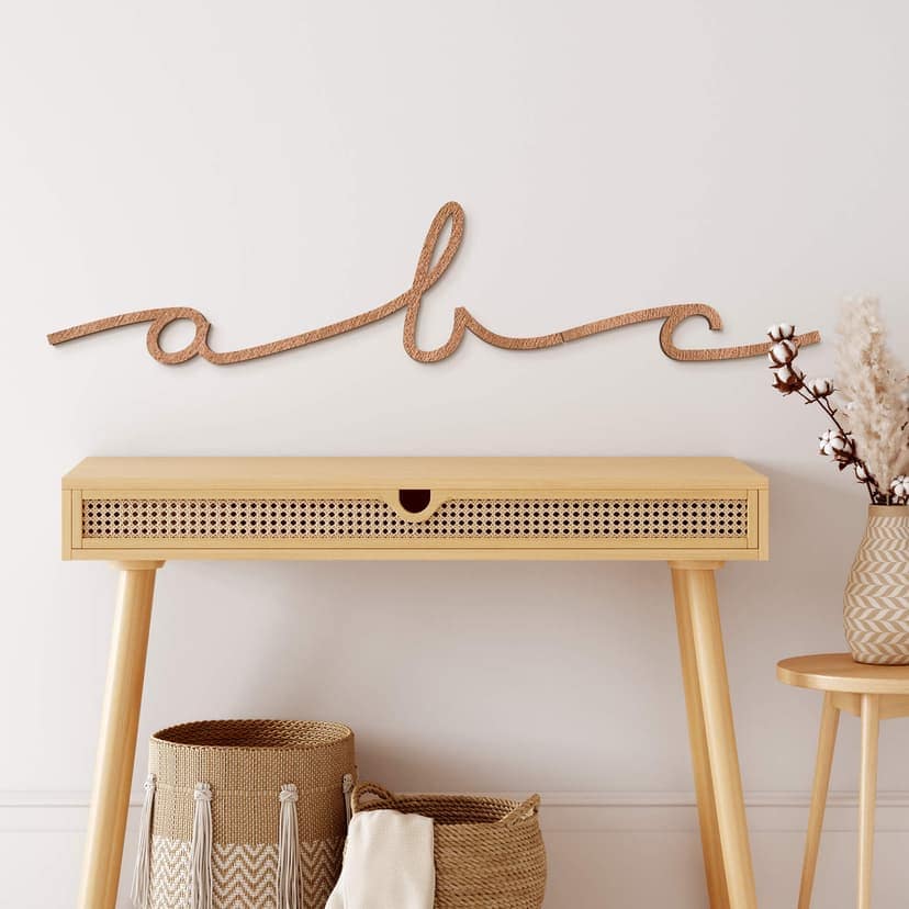 Letras de madera caoba - letras sueltas cursiva script