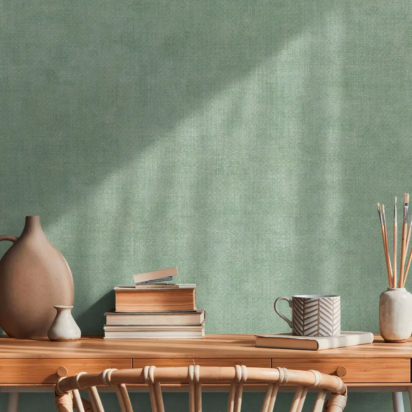 Papel pintado tejido-no tejido diseño de papel pintado verde plateado papel pintado tejido-no tejido para el salón