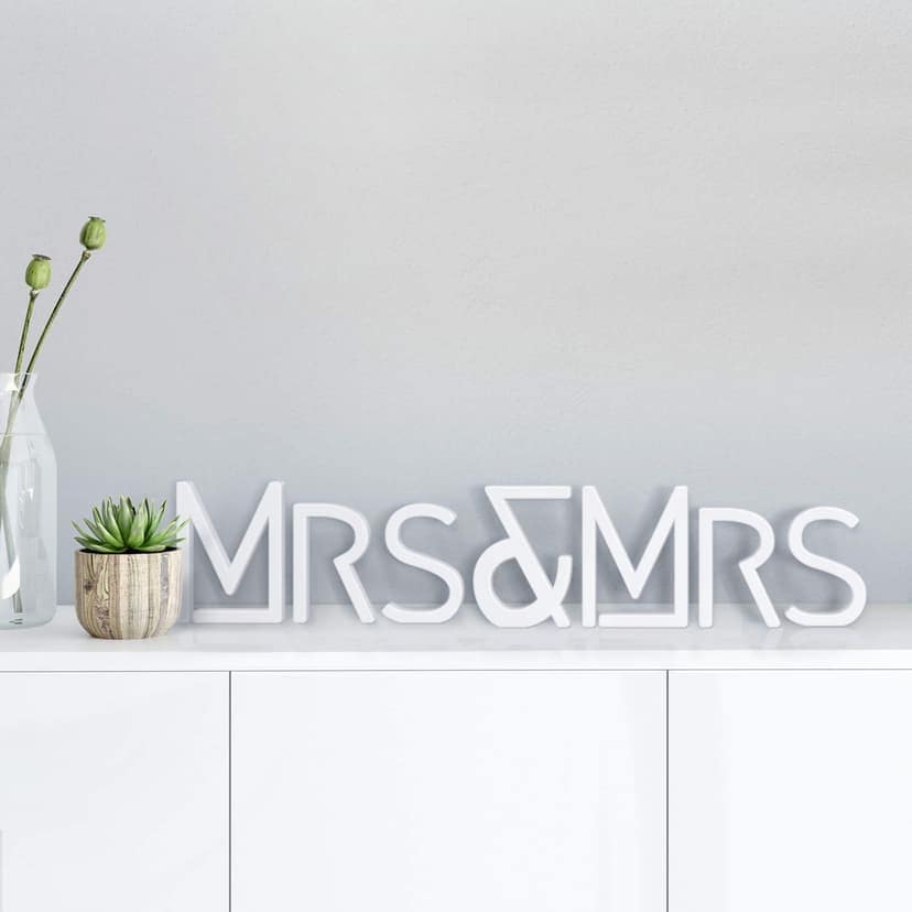 Letras decorativas 3D Mrs & Mrs modernas