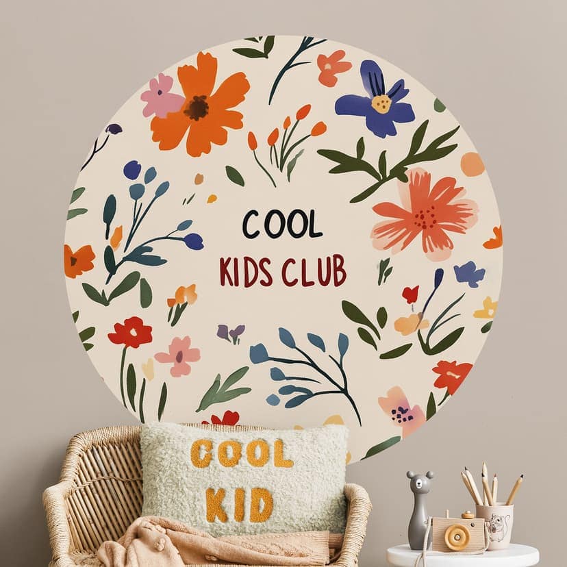 Vinilo decorativo Cool Kids Club Flores de colores - Treechild - Redondo