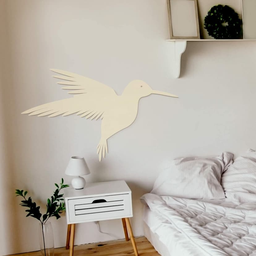 Arte en madera de álamo - Colibrí
