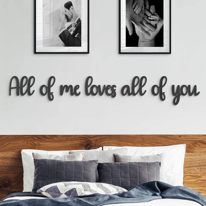 MDF - Decoración en madera - Letras 3D All of me loves all of you