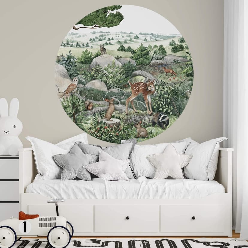 Vinilo decorativo Kikki Belle - Paseo por el bosque - Redondo