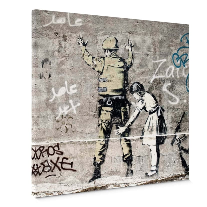 Lienzo Banksy - La chica y el soldado