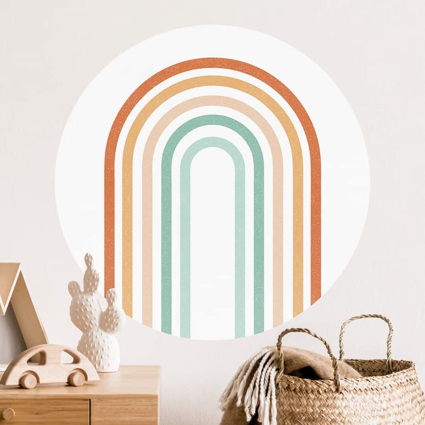 Vinilo decorativo para habitación infantil rainbow boho - redondo