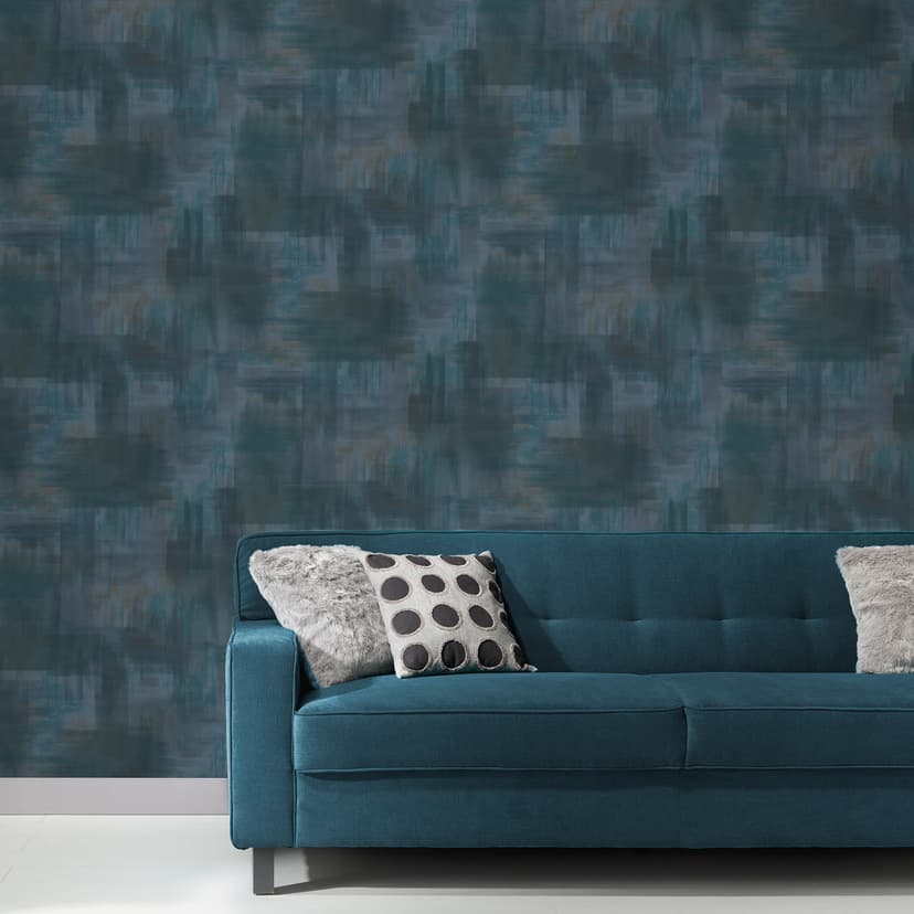 Papel pintado de escayola azul Elysium
