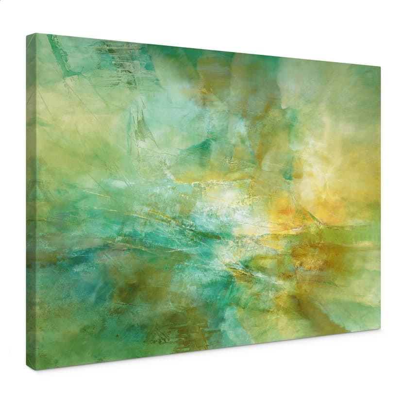 Lienzo Horizonte abstracto en verde lima - Schmucker