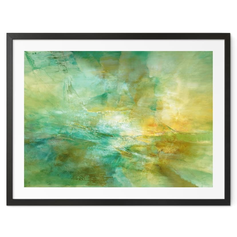 Póster Horizonte abstracto en verde lima - Schmucker
