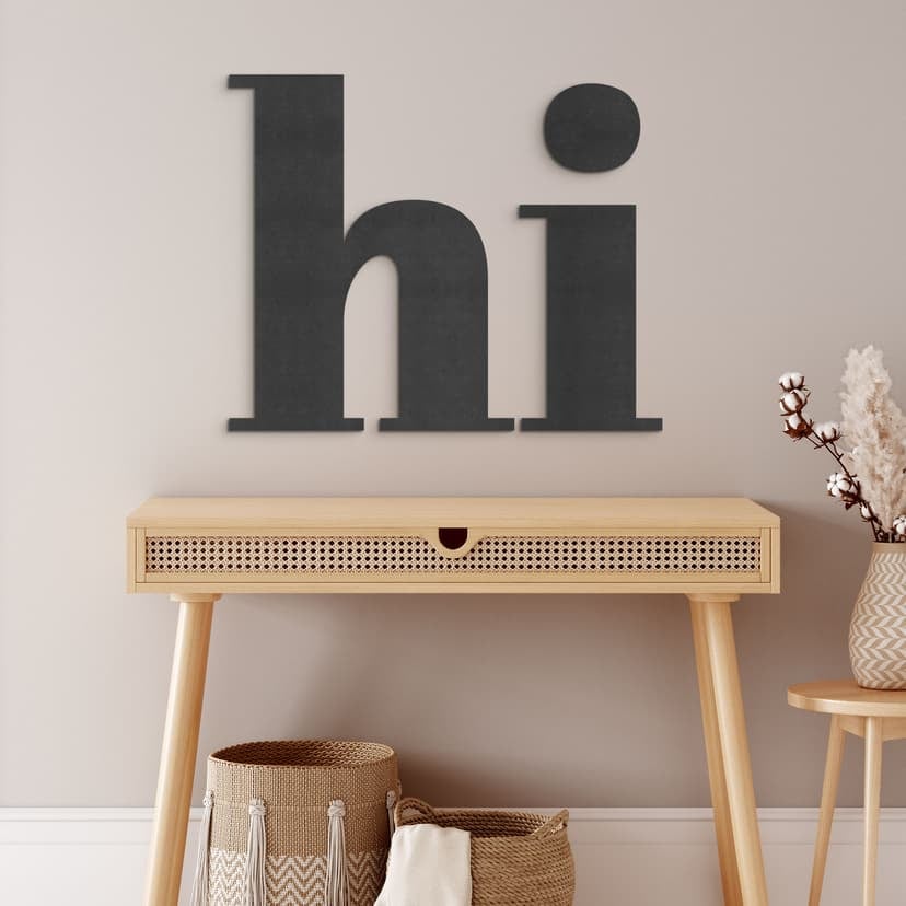 MDF decoración 3D letras Hola