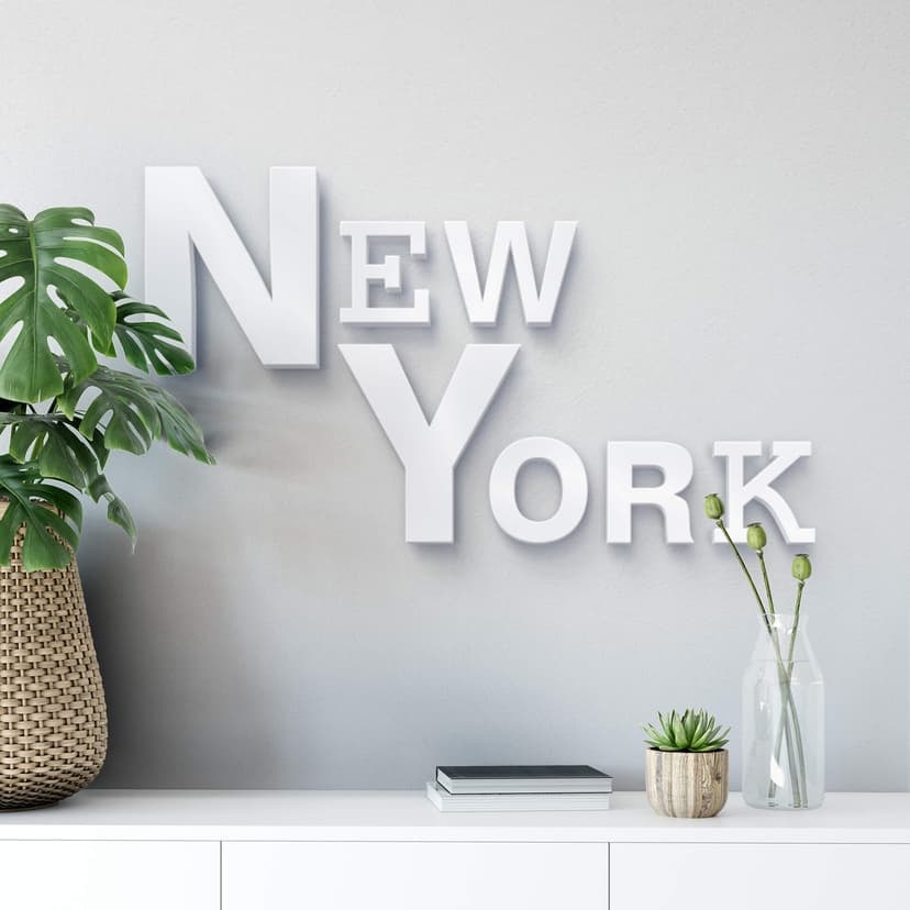 Letras decorativas 3D Nueva York mixtas