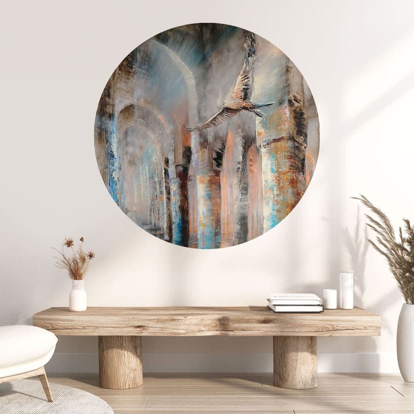 Vinilo decorativo Vuelo por las arcadas - Schmucker - Redondo
