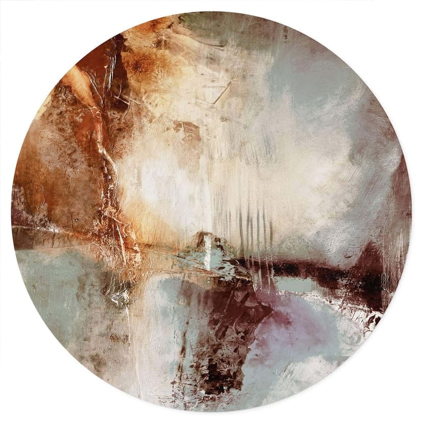 Vinilo decorativo Huellas doradas a la luz de la niebla - Schmucker - Redondo