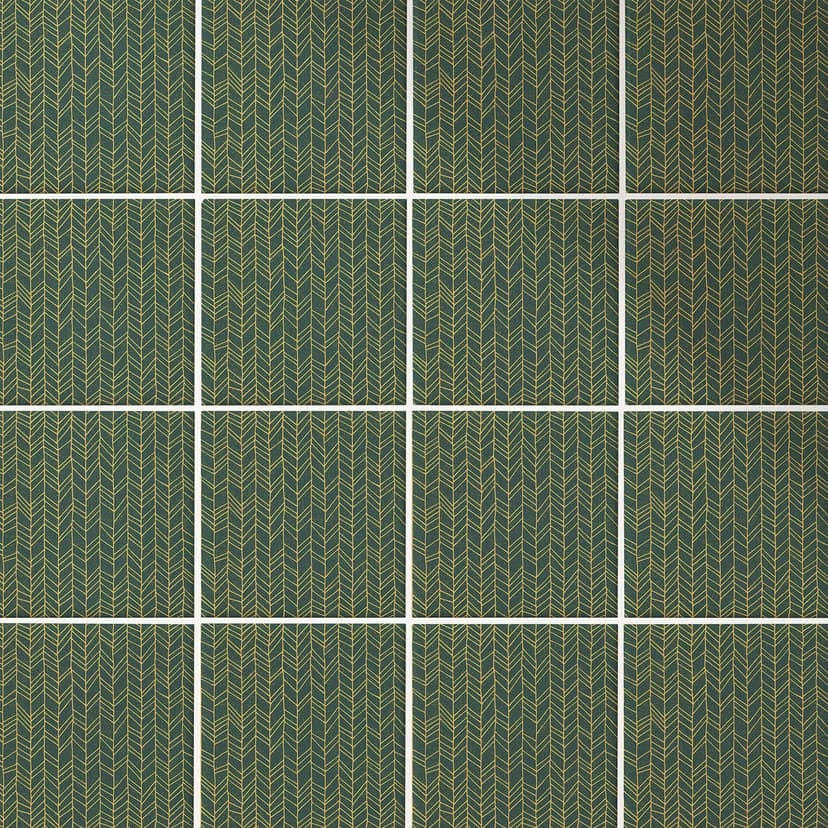 Azulejos Adhesivos espiga filigrana - verde naranja - lote de 12