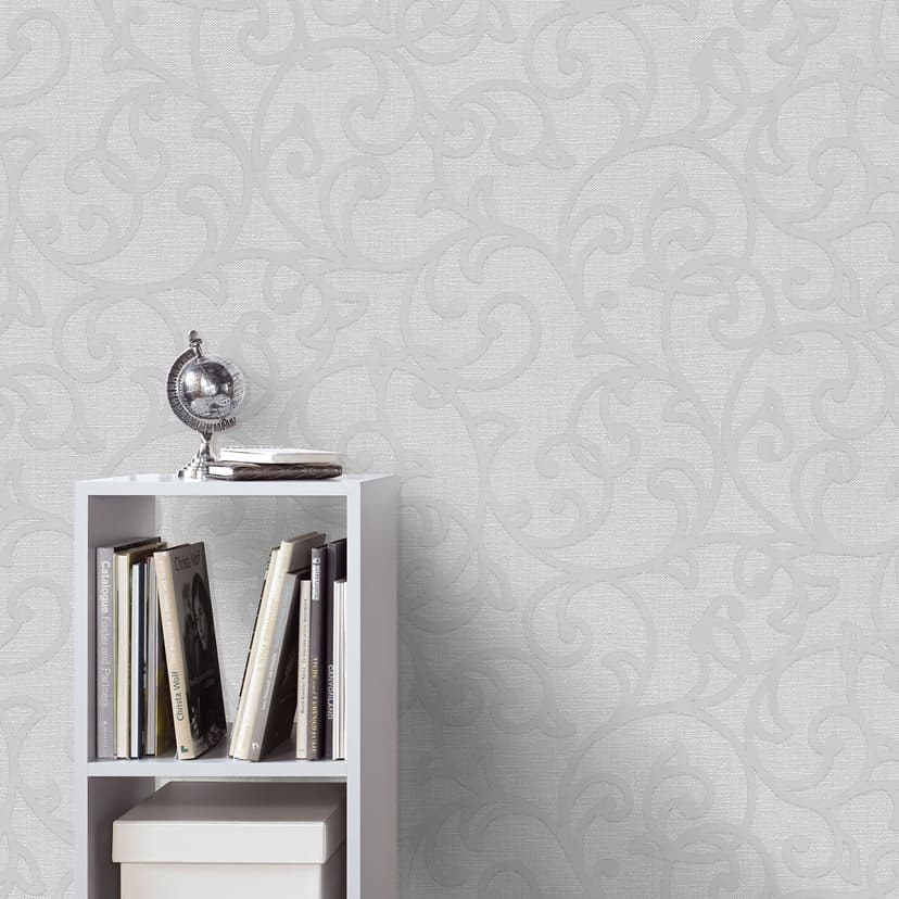 Papel pintado ornamental Opus gris