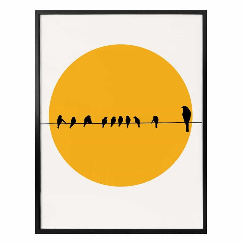 Póster Kubistika - Familia de aves