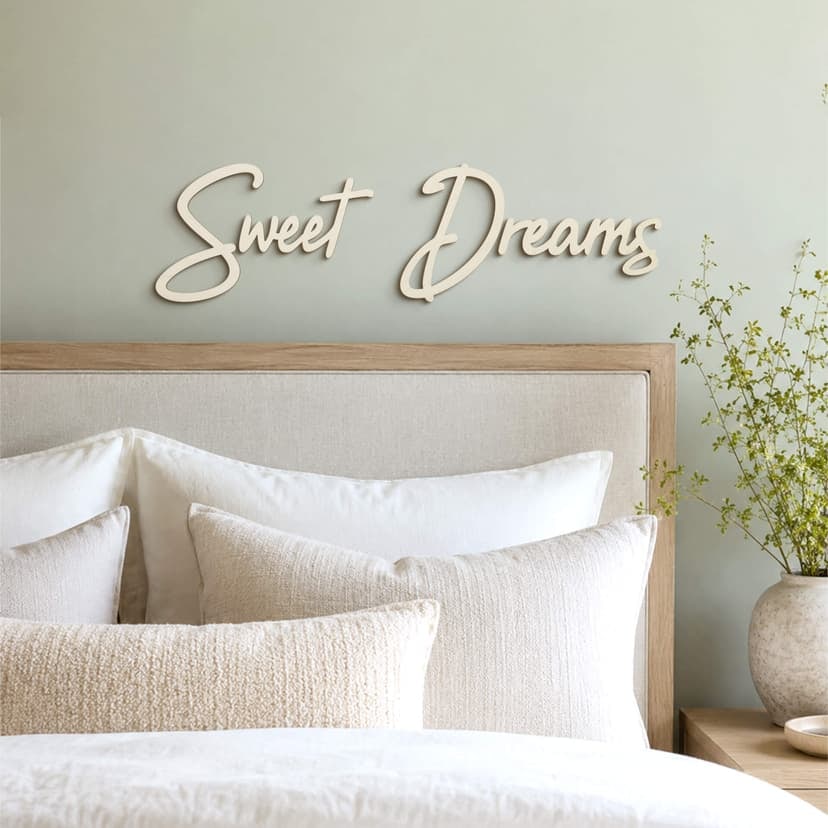 Decoración de madera Letras 3D Dulces Sueños - Álamo