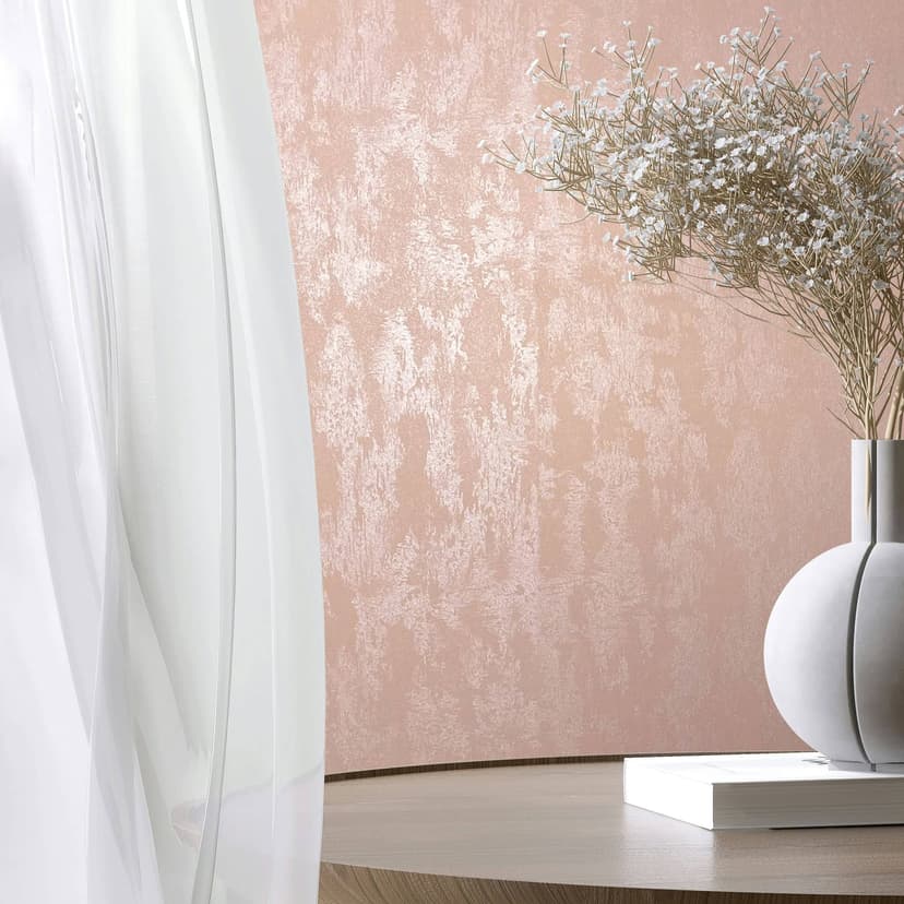 Papel pintado tejido-no tejido con brillo naranja liso