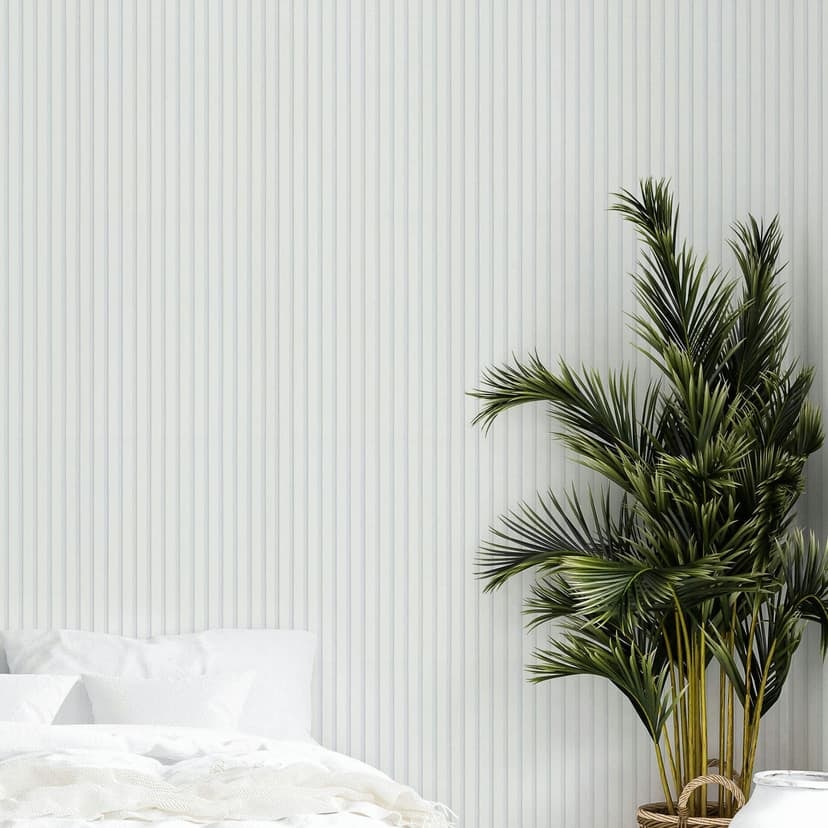 Papel pintado autoadhesivo blanco aspecto madera scandi paneles de madera Vinilo adhesivo