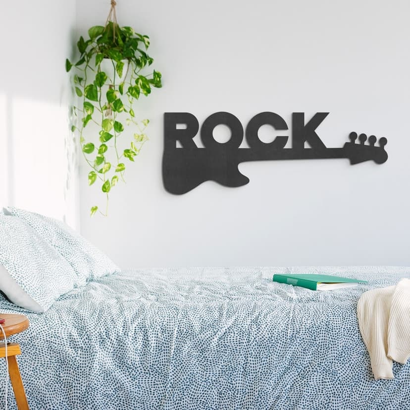 Decoración mural guitarra rock - Decoración en madera MDF