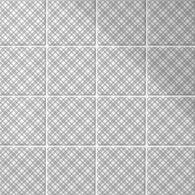 Azulejos Adhesivos con Muestra de Cuadros en Gris y Blanco - Lote de 12