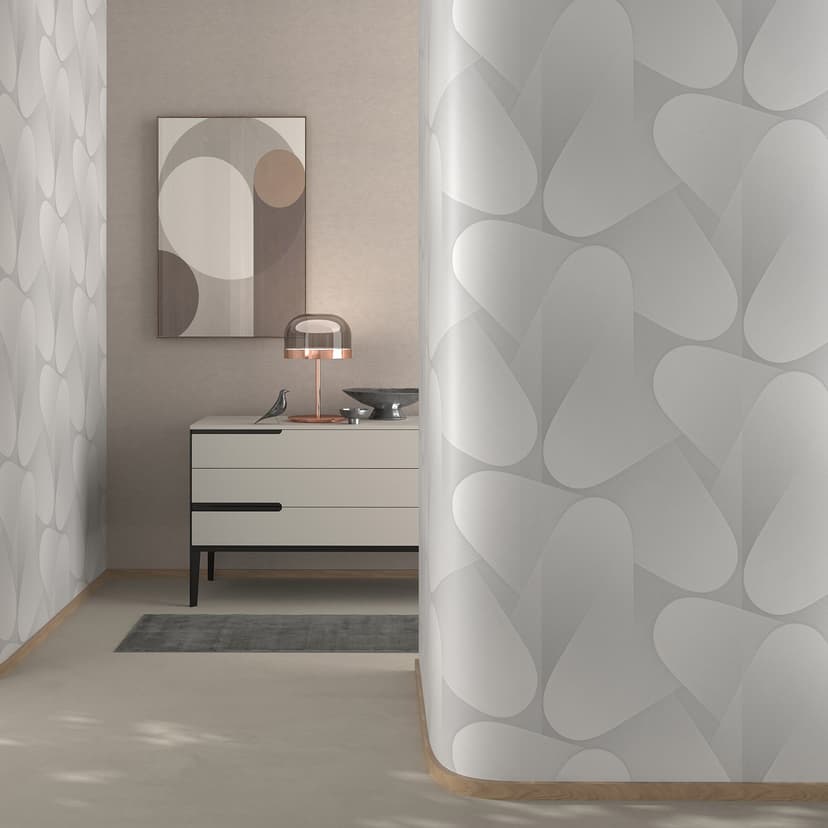 Papel pintado gráfico Elysium blanco
