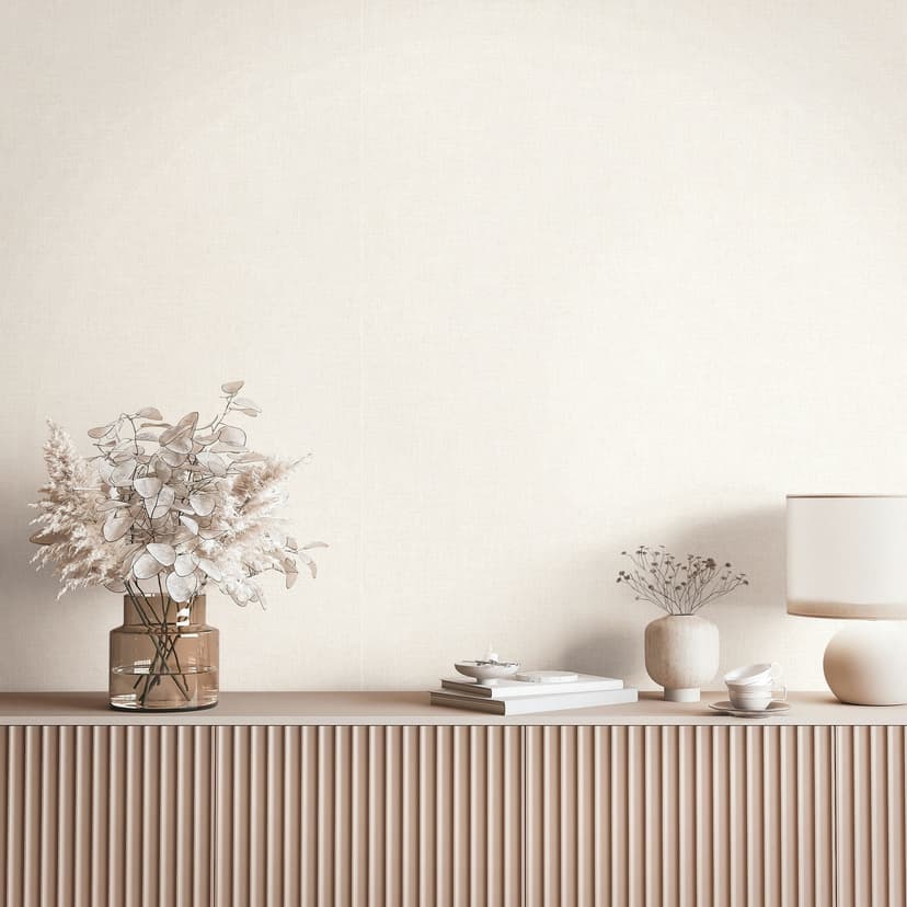 Papel pintado no tejido textil, liso texturado moderno mate en beige marrón