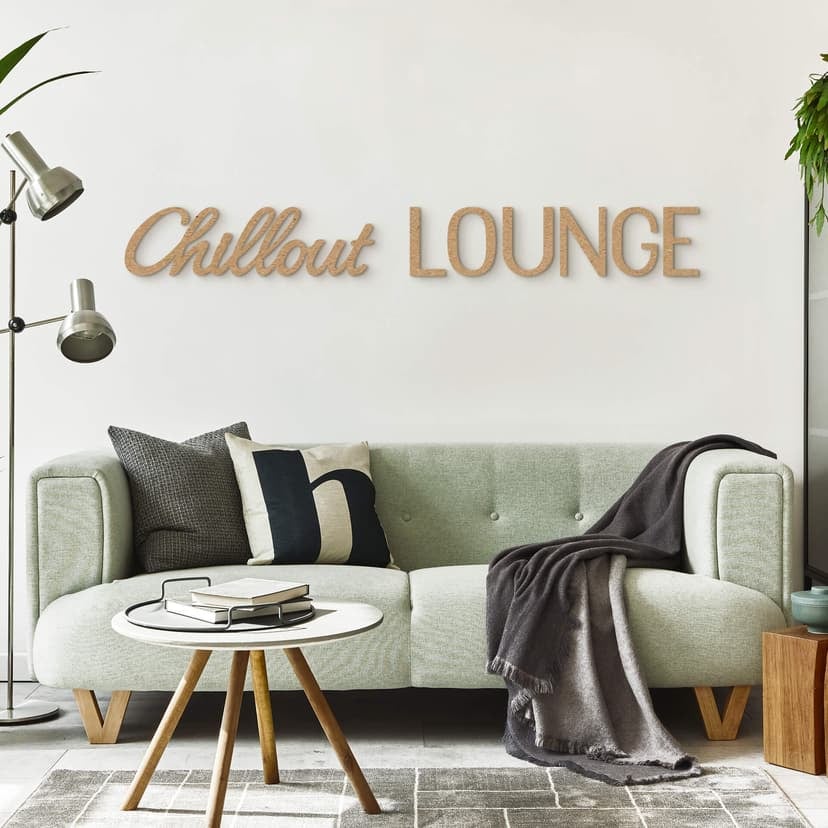 Letras de madera MDF naturaleza - lettering moderno Chillout Lounge