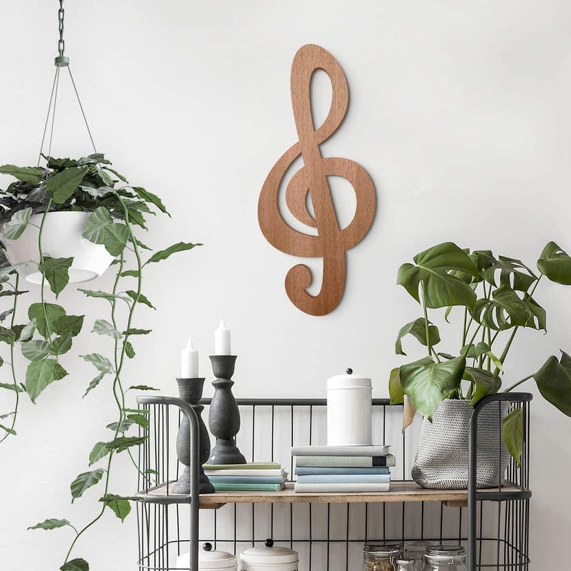 Decoración en madera de caoba - clef
