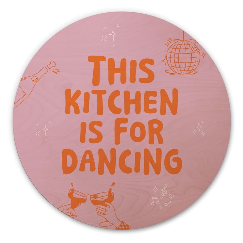 Cuadro de madera Esta cocina es para bailar - Ohkimiko - Redondo