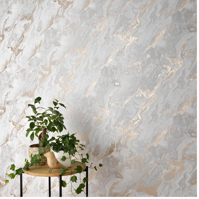 Papel pintado no tejido Erismann Evolution gris