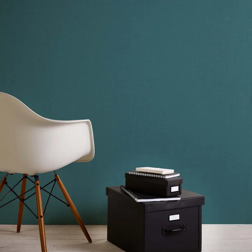 Papel pintado azul petróleo - Papel pintado tejido-no tejido unicolor dormitorio