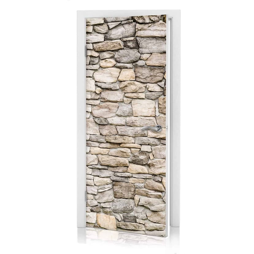 Diseño de puerta - muro de piedra