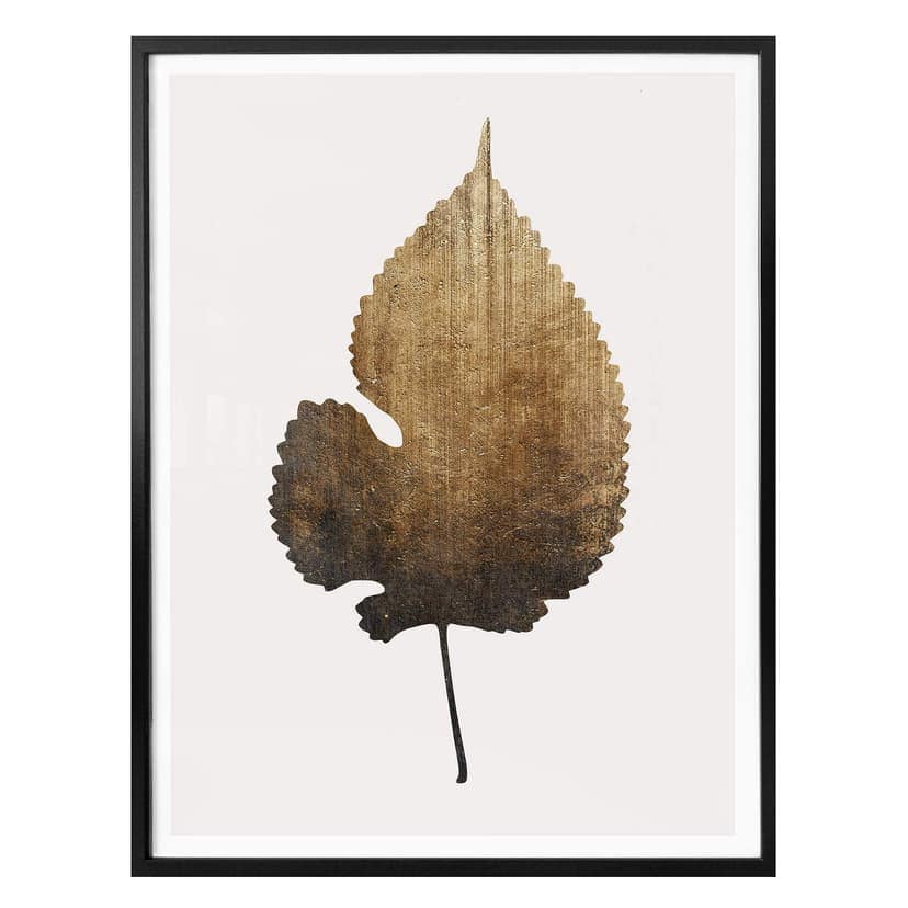 Póster Kubistika - Hoja de oro