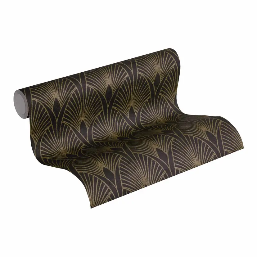 Papel pintado Art Deco Papel pintado no tejido vintage Papel pintado art nouveau oro negro Nuevas Paredes