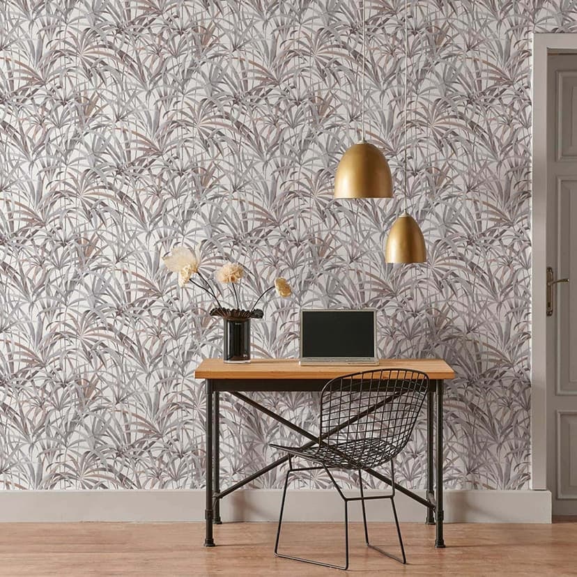 Papel pintado no tejido Erismann Code Nature gris