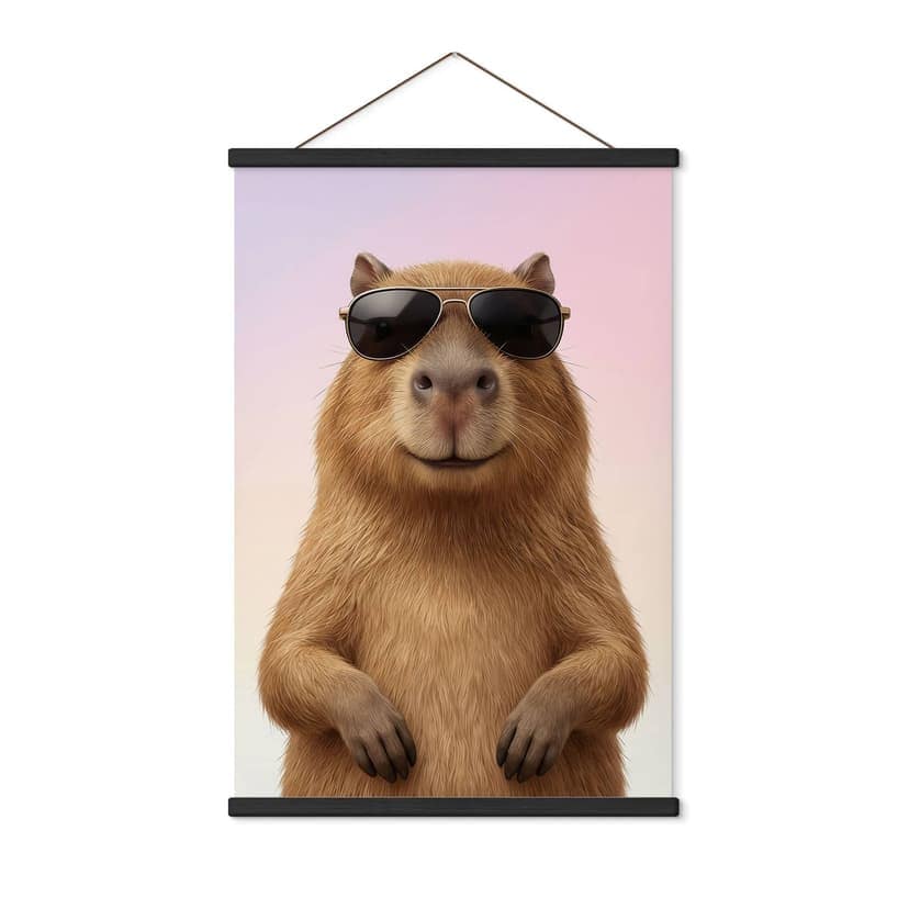 Póster de tela Cáprido molón con gafas de sol