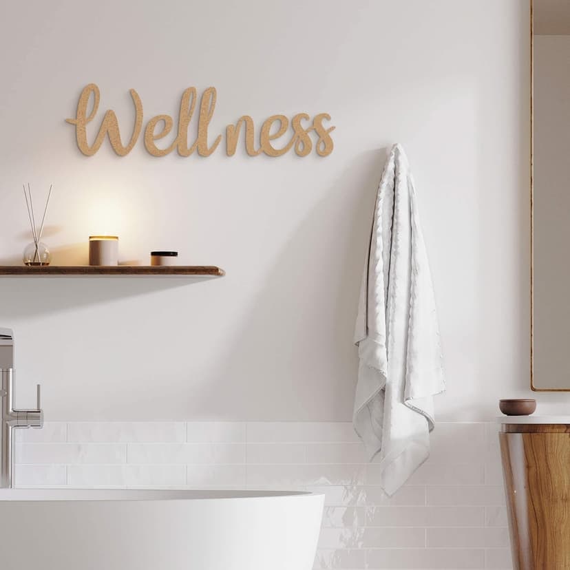letras 3D Wellness (3 partes) - Letras MDF naturaleza