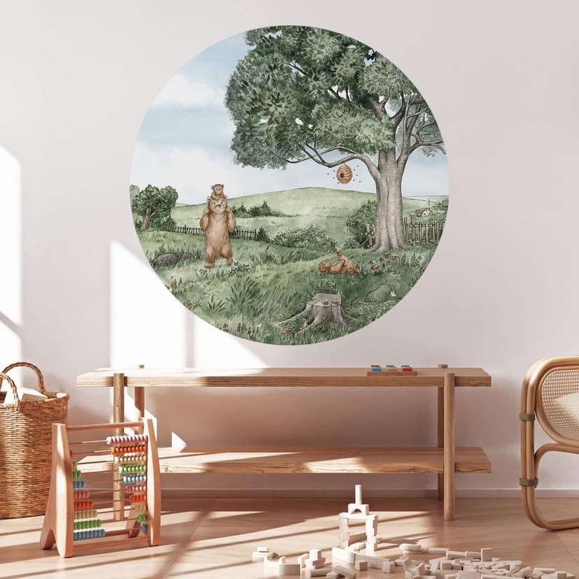 Vinilo decorativo Kikki Belle - Osos y abejas - Redondo