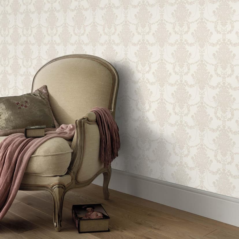 Papel pintado ornamental, papel pintado no tejido Erismann Versailles crema
