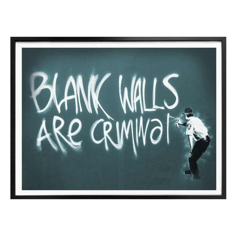 Póster Banksy - Las paredes en blanco son criminales