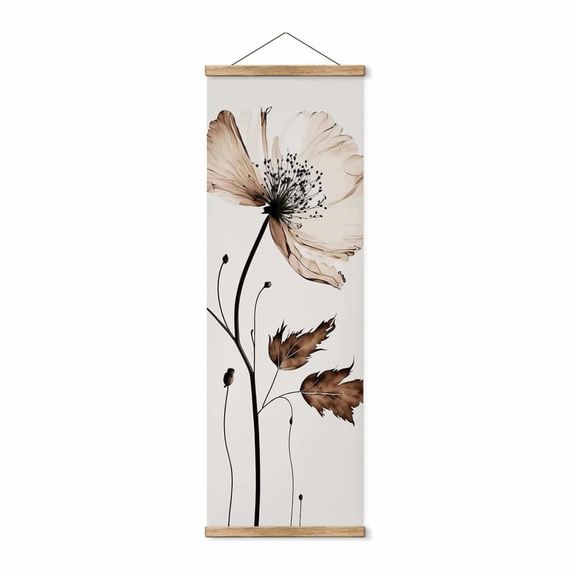 Póster de tela flor seca en crema - Panorama - Treechild